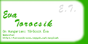 eva torocsik business card